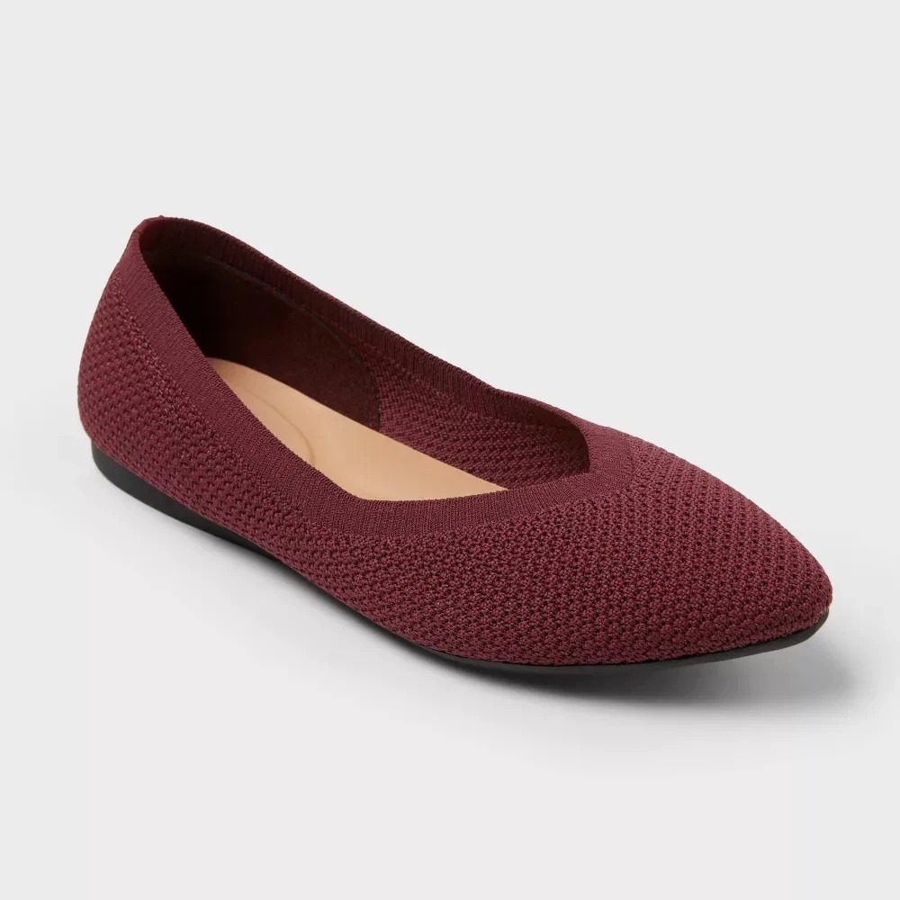 Women's Knit Burgundy Flats by A New Day Claire‎  Size 7 New With Tags - Picture 9 of 9